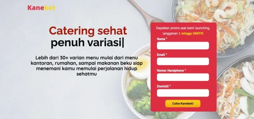 Landing Page Katering Online "Kanebet"