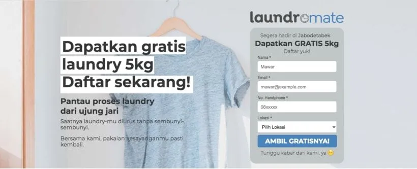 Landing Page Group Project Widyah, Laundromate