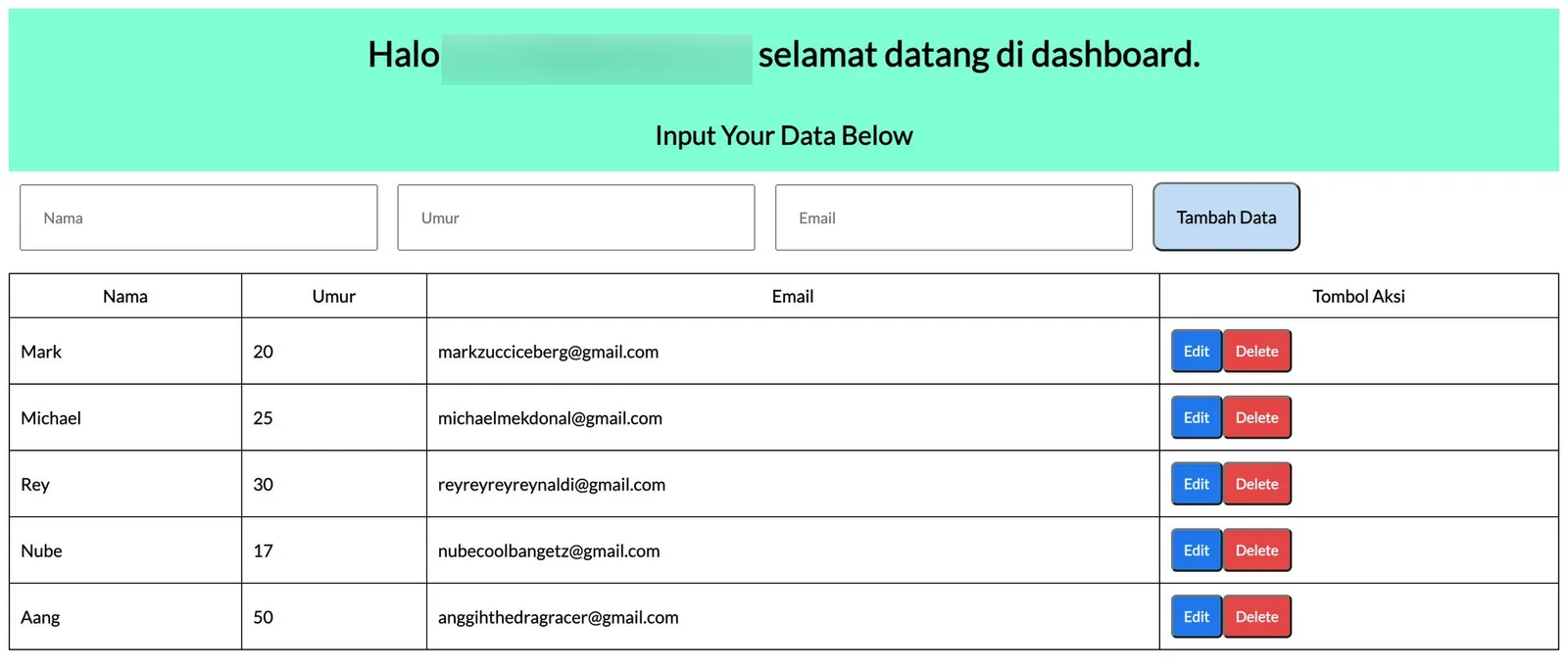 Project CRUD oleh Dandi Rizky