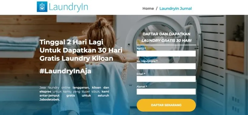 Landing Page Kelompok Adi, LaundryIn