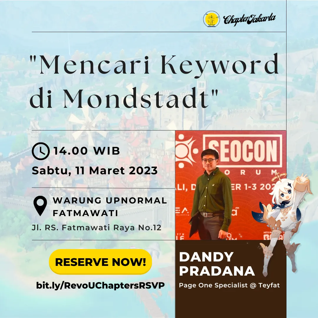 Sharing SEO Specialist dengan RevoU Chapter Jakarta