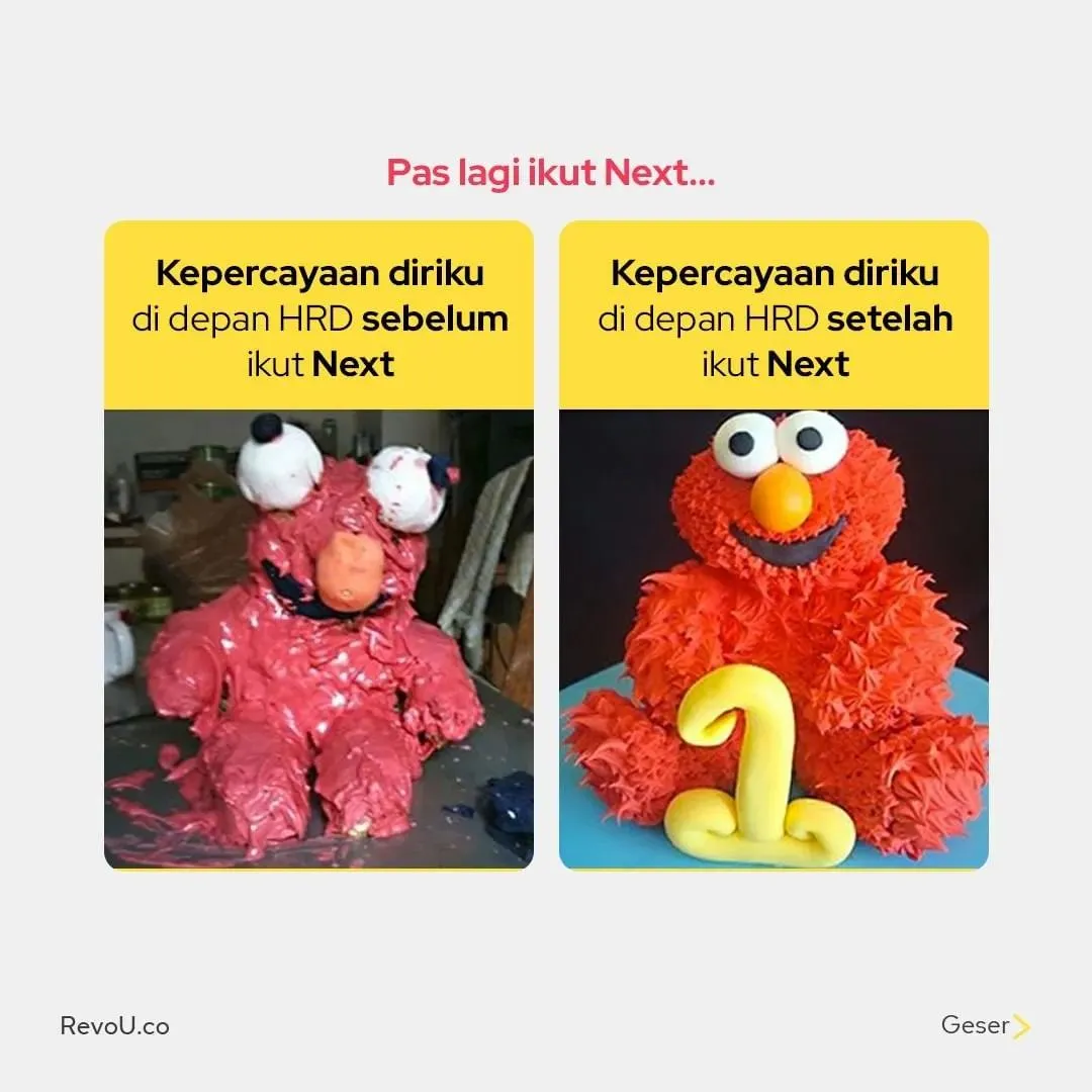 Kepercayaan diri di depan HRD sebelum vs setelah RevoU NEXT