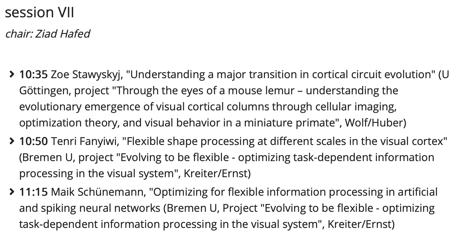 Tenri mempresentasikan risetnya, “Flexible shape processing at different scales in the visual cortex”, di sebuah konferensi ilmiah (Universität Bremen).