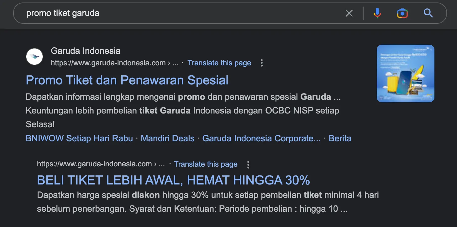 SEO Garuda Indonesia