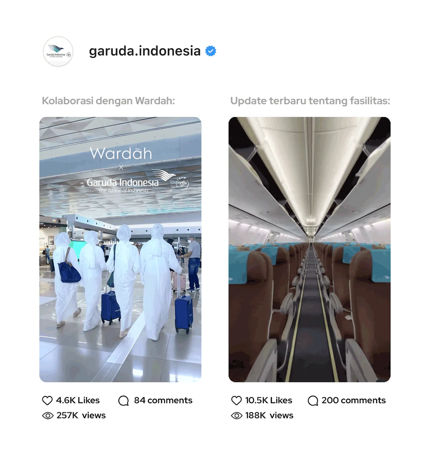 Konten social media Garuda Indonesia