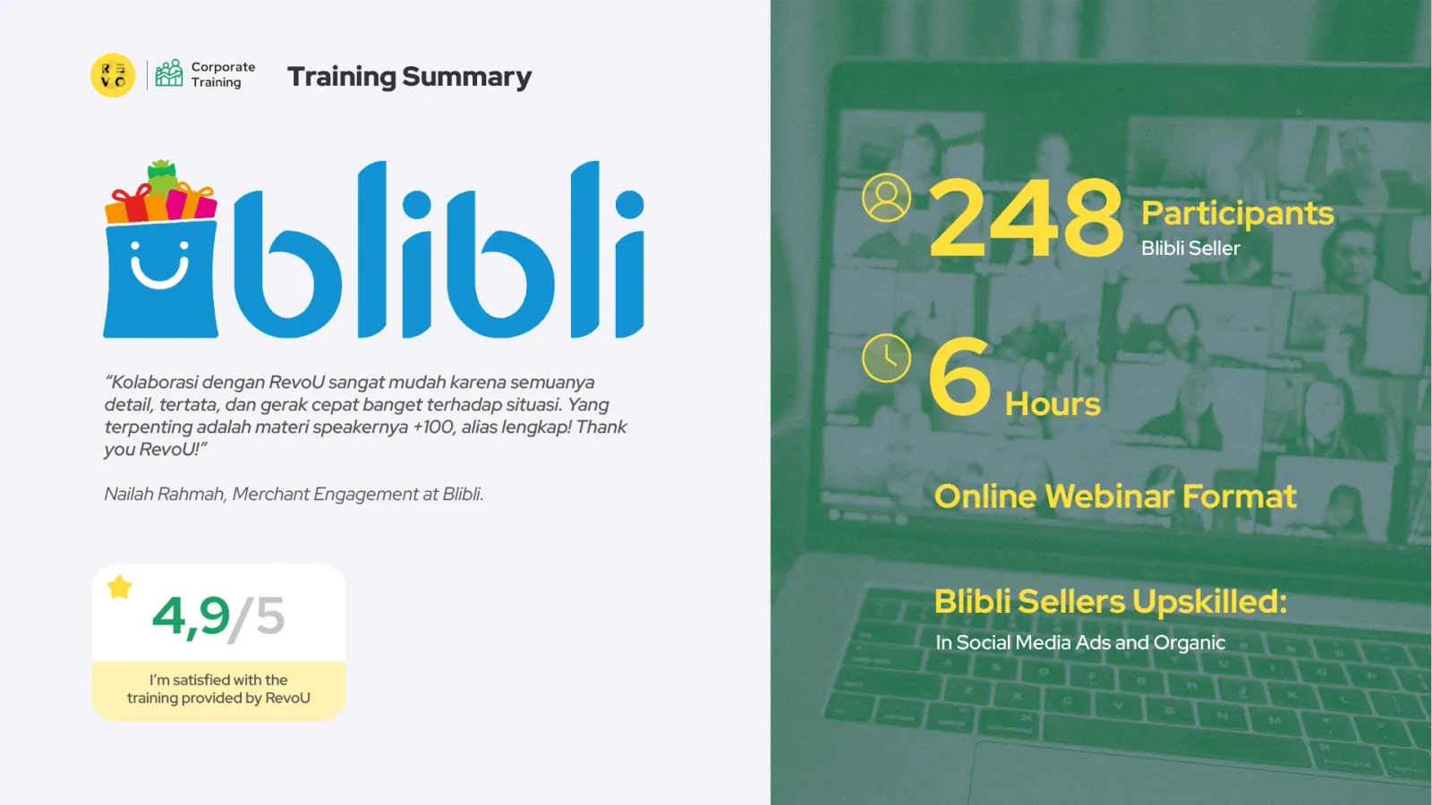 Training Summary Blibli X RevoU