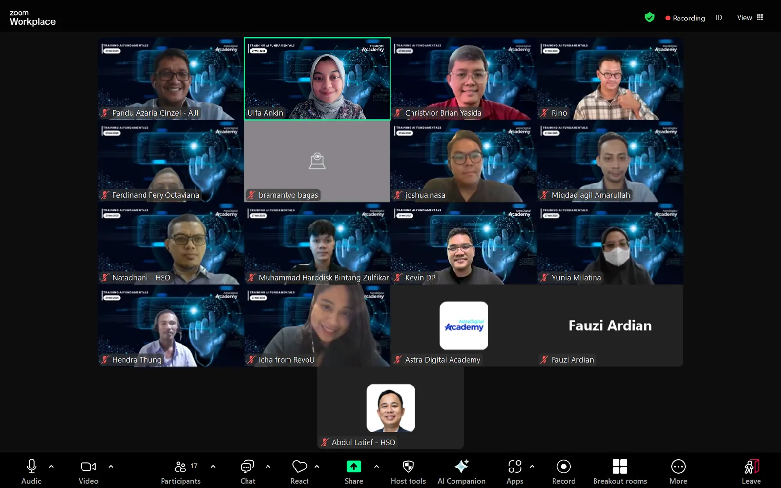 Astra Digital training result 1