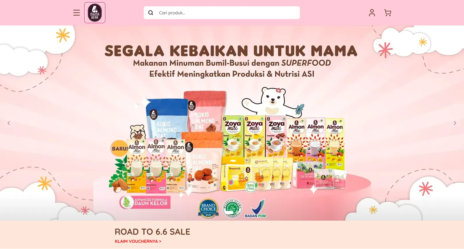 MamaBear storefront home page
