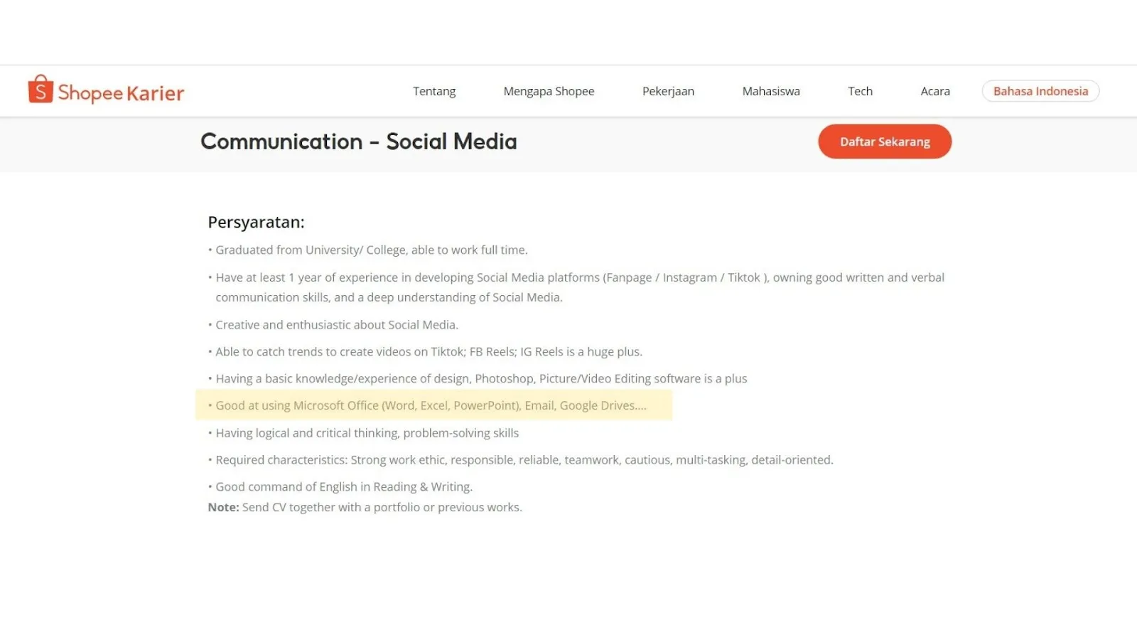 Skill Social Media Specialist Mengoperasikan Microsoft Ofice