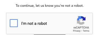 Contoh tampilan i'm not robot