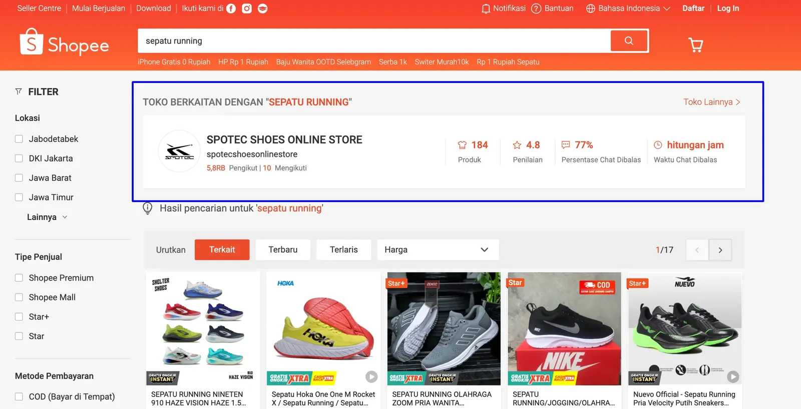 Contoh Shop Search Ads