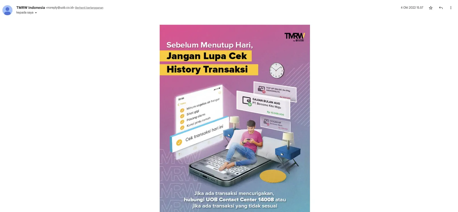 Contoh e-mail informatif