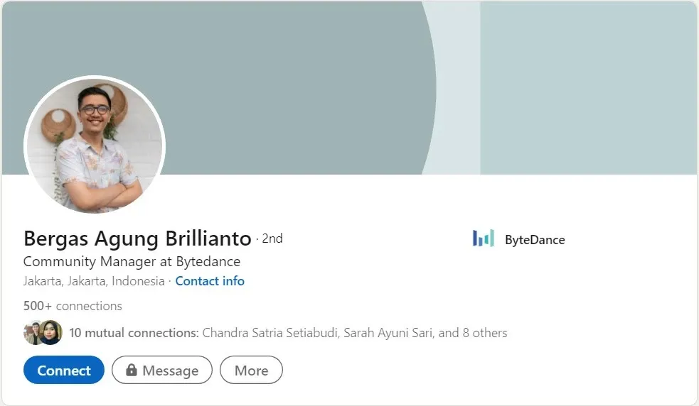 Profil Linkedin Instructor RevoU - Bergas