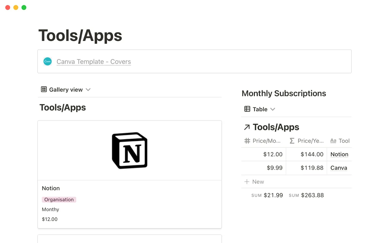 Tools project management - Notion
