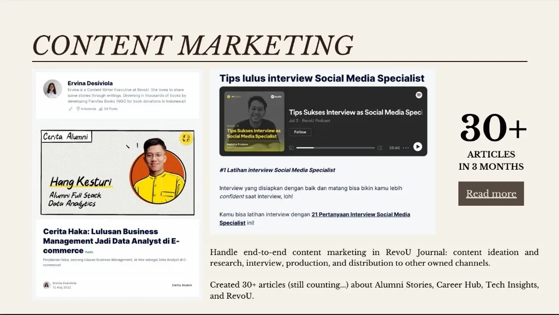 Contoh hasil kerja portofolio content writer, contoh portofolio content writer, contoh content writer, contoh portofolio penulis, contoh content writing