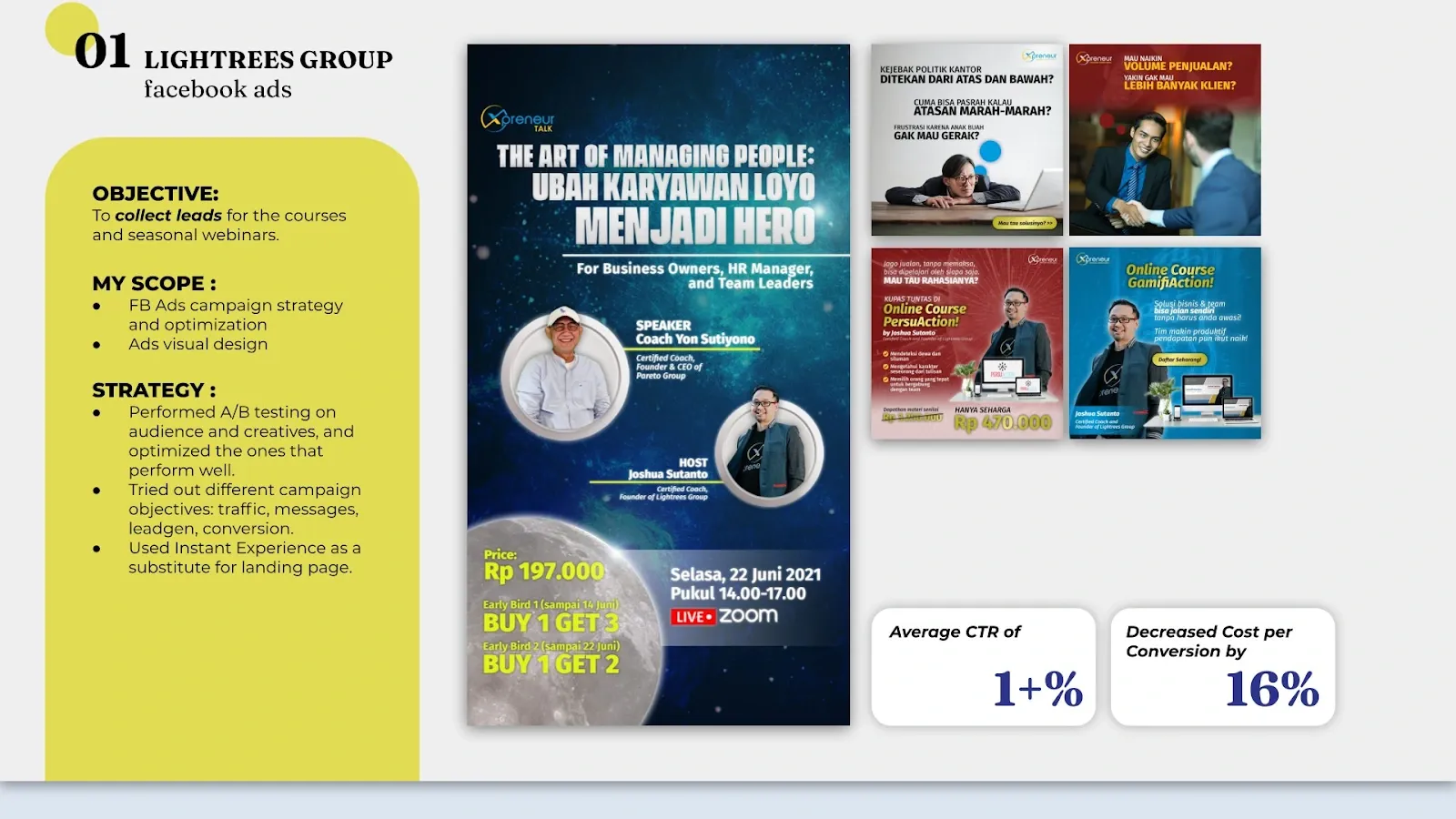 Contoh portofolio social media specialist - hasil pekerjaan