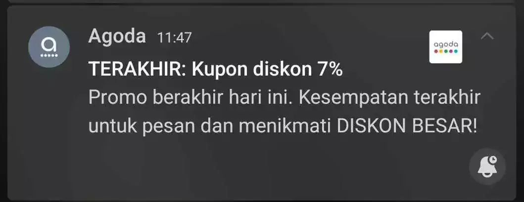 contoh penggunaan push notification di platform pemesanan tiket