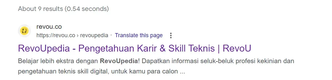 Letak Favicon di hasil pencarian