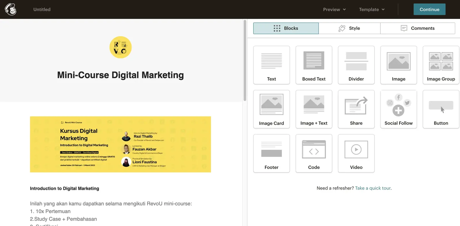 contoh mailchimp - revou