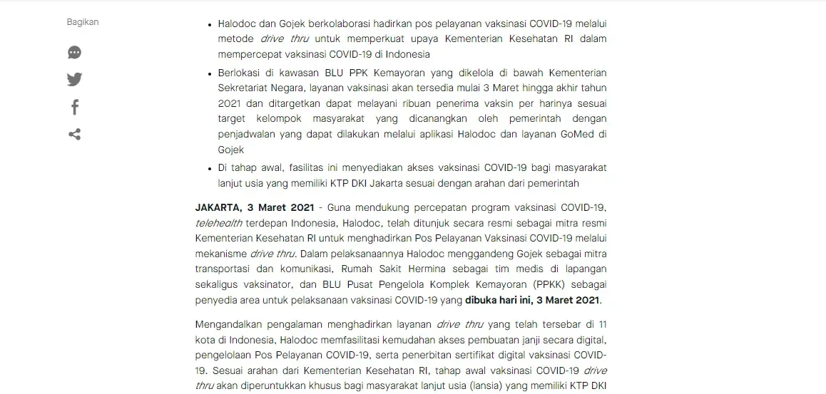 Contoh press release - gojek
