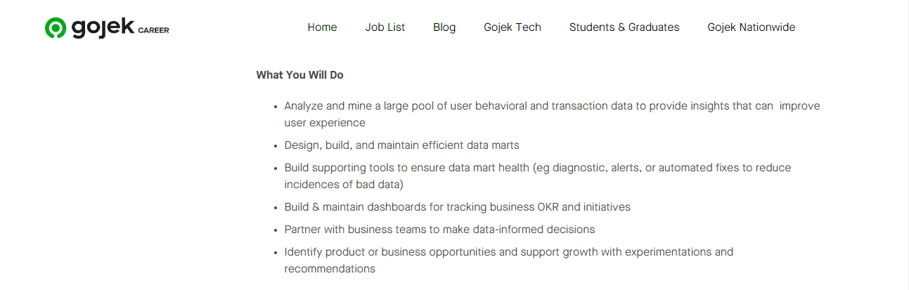 Job desk data analyst di Gojek