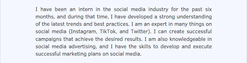 skill dan pengalaman cover letter social media specialist