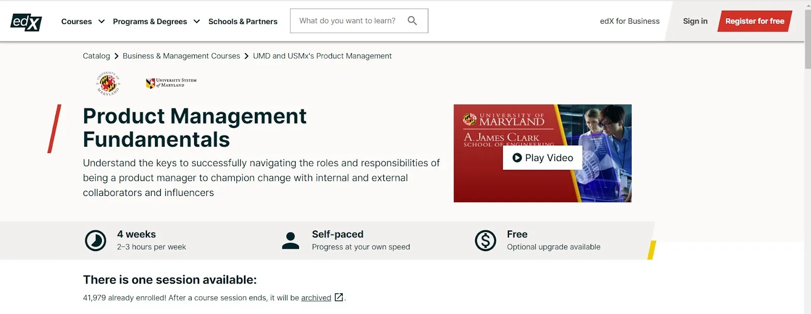 #3 Product Management Fundamentals oleh University of Maryland melalui edX
