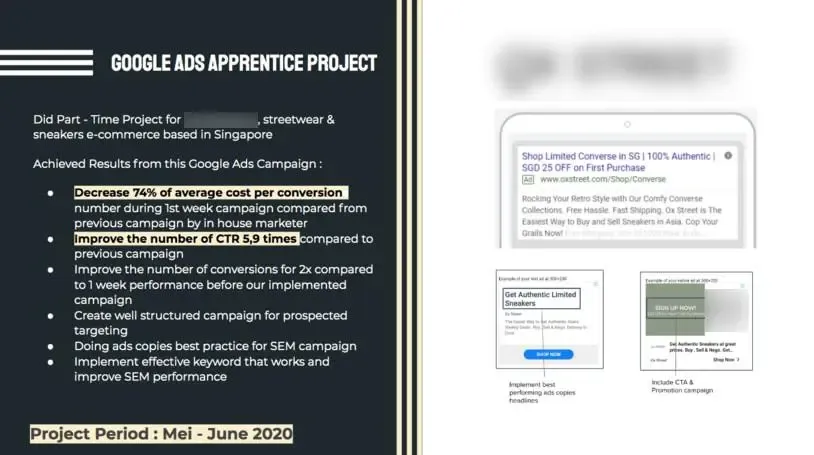 Contoh hasil kerja dalam portofolio