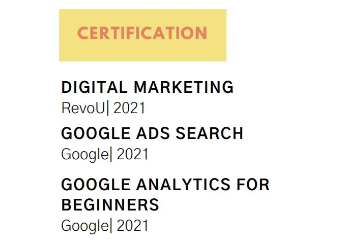 Contoh CV content writer -sertifikasi