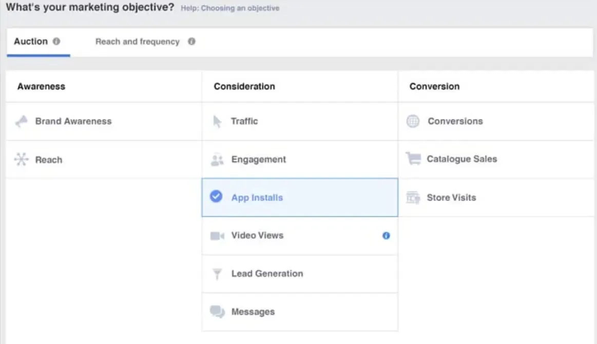 Pilihan campaign objective Facebook Ads