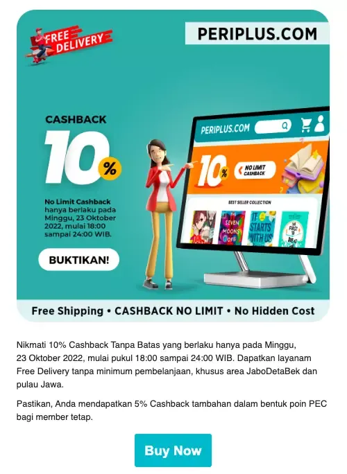 Contoh seasonal marketing email - Periplus