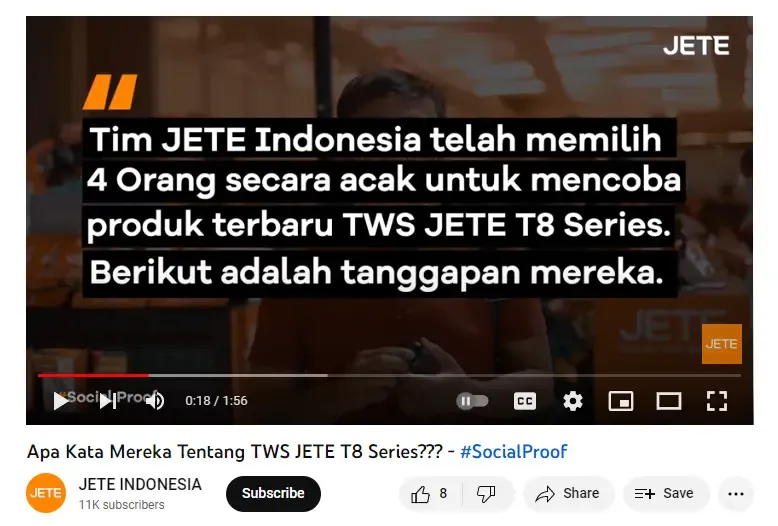 Contoh testimoni video