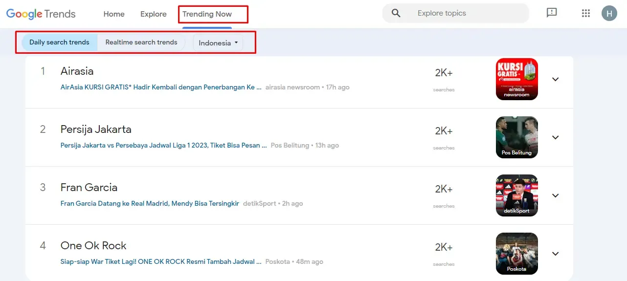 cara menggunakan google trends