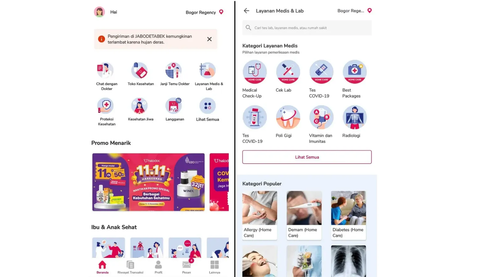 Contoh user interface - aplikasi Halodoc