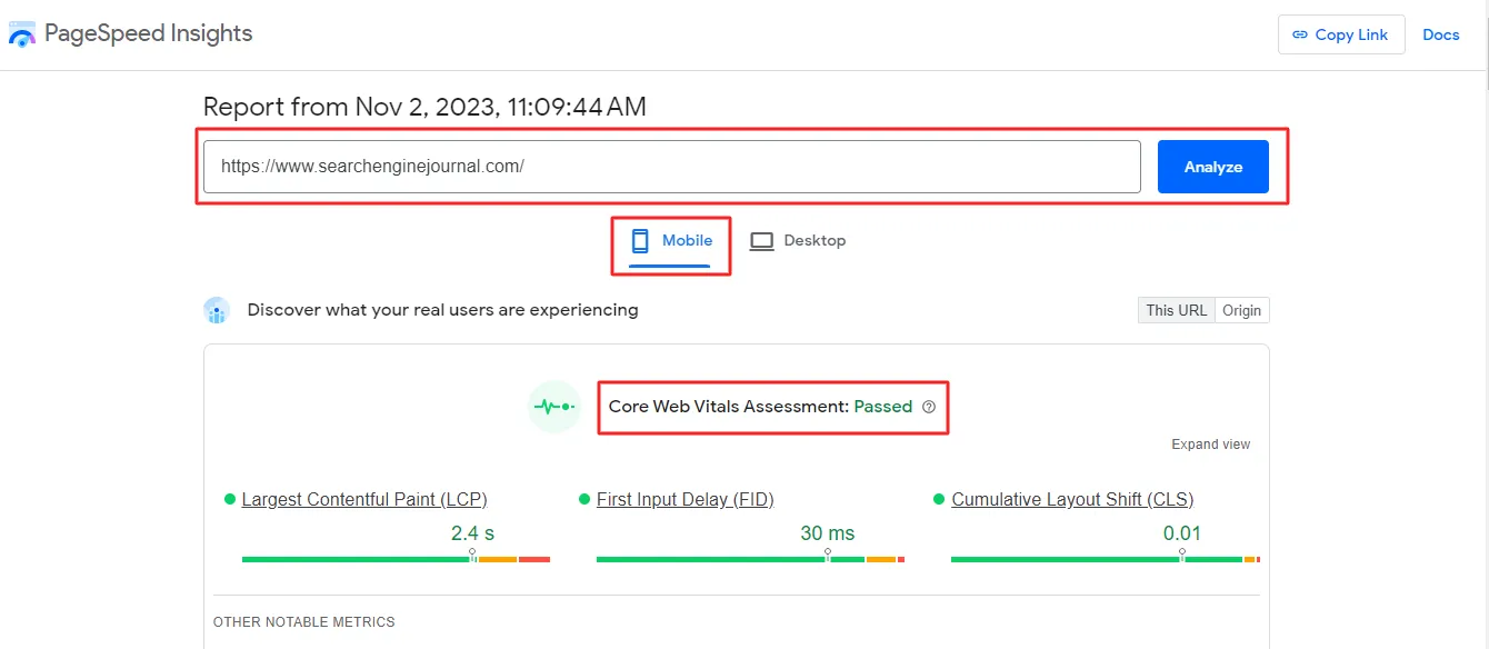 Contoh Penggunaan Google Page Speed