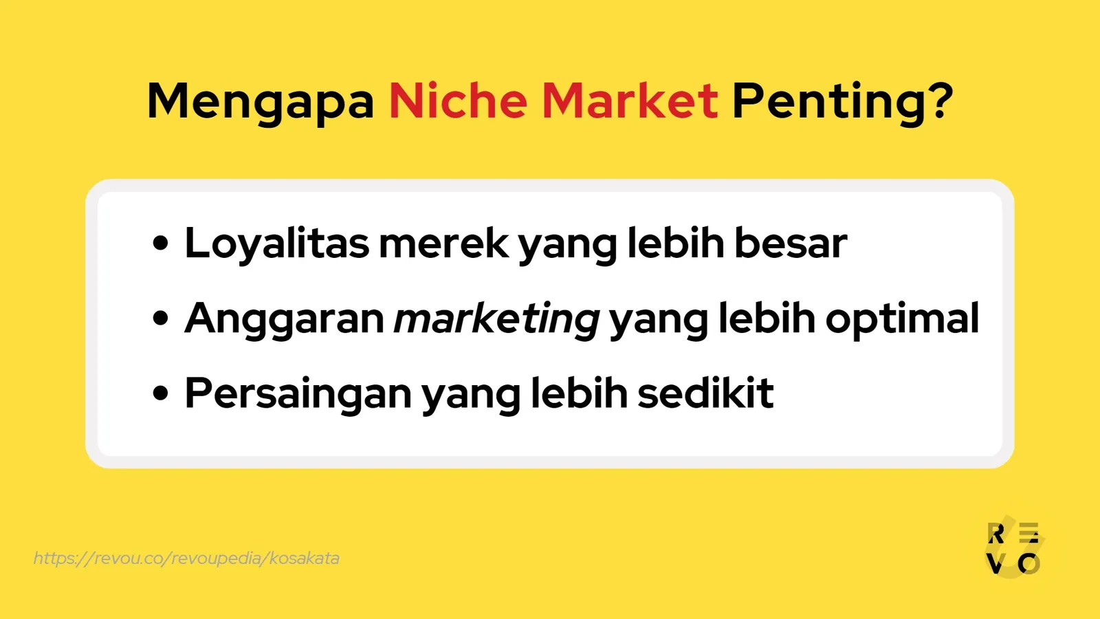 mengapa niche market penting