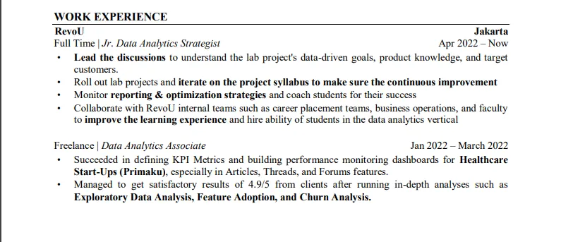 Contoh CV data analyst, Data diri apa saja yang harus dimasukkan ke dalam CV?