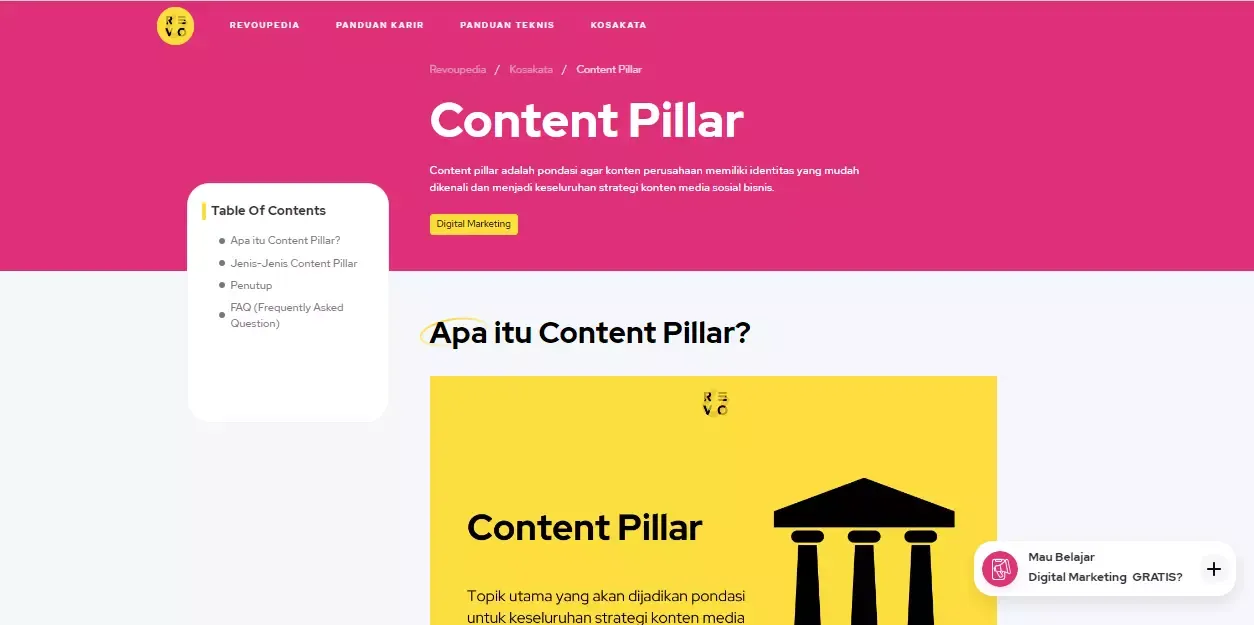 Contoh tampilan website