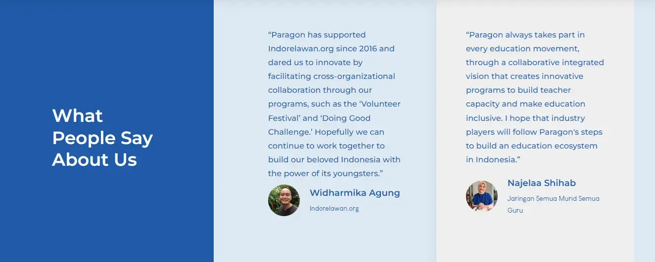 Contoh testimoni quote