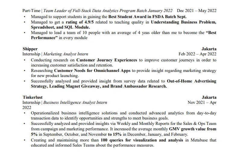 Contoh CV data analyst, Data diri apa saja yang harus dimasukkan ke dalam CV?