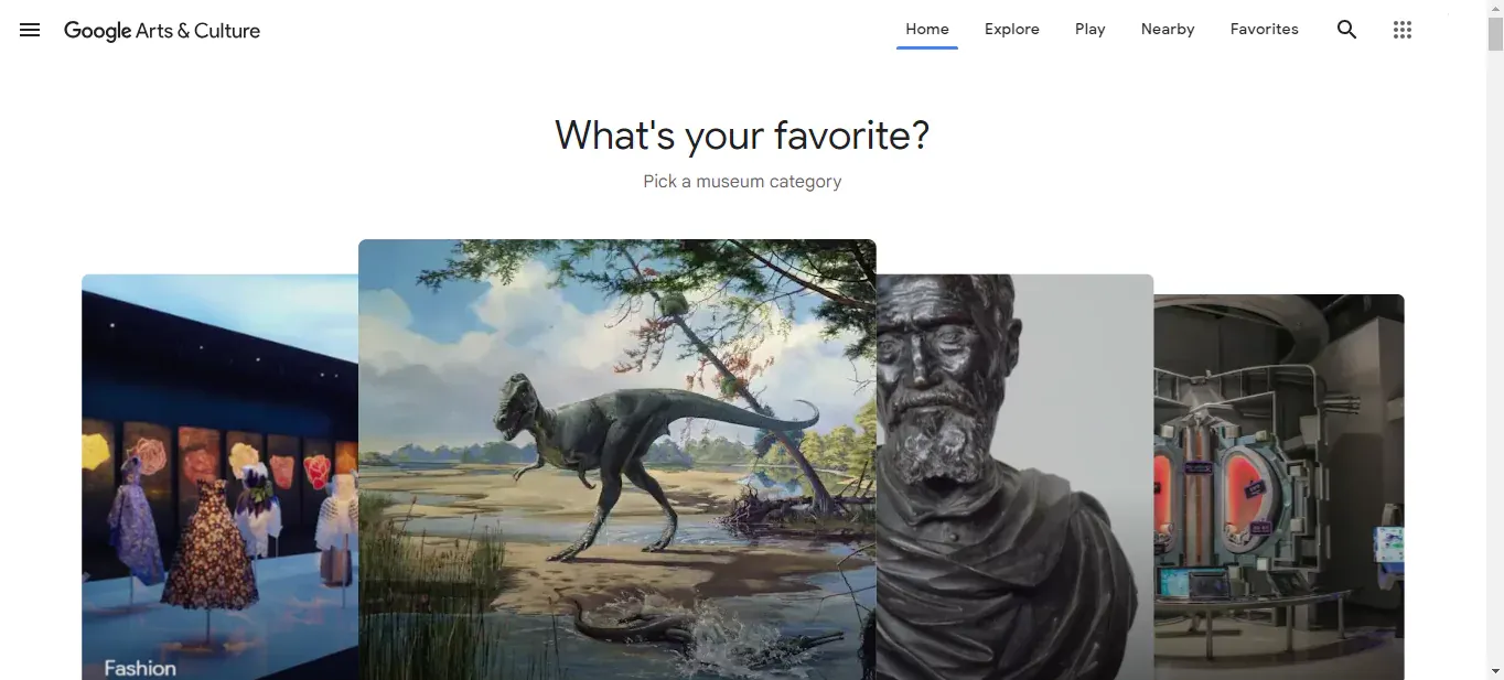contoh microsite - Google Arts & Culture