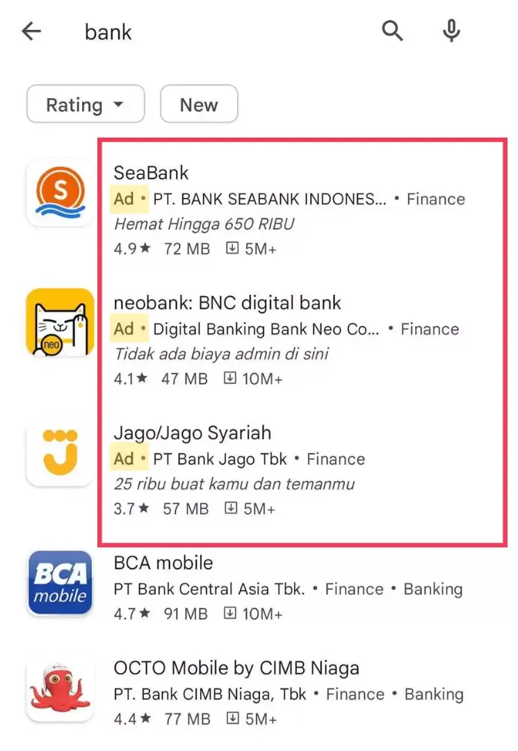 Contoh app ad campaign