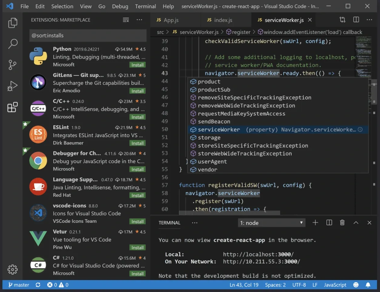 Tampilan Visual Studio Code (Sumber: code.visualstudio.com)