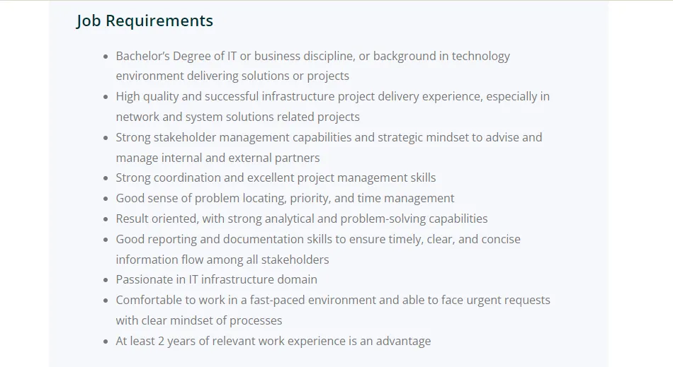 Skill project manager di Sea