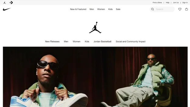 TampilanWebsiteNike (Sumber: nike.com)