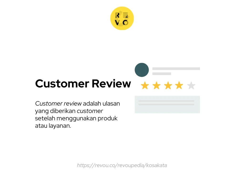 Customer review adalah ulasan yang diberikan customer setelah menggunakan produk atau layanan.