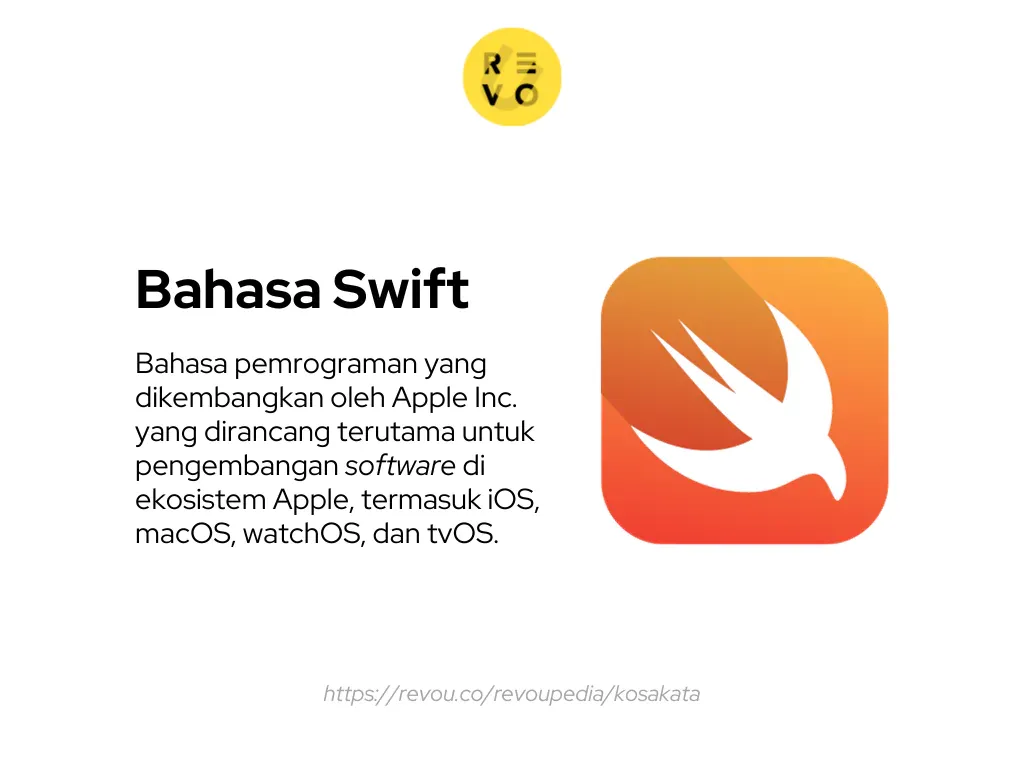 Bahasa pemrograman Swift adalah bahasa pemrograman yang dikembangkan oleh Apple Inc., dirancang terutama untuk pengembangan software di ekosistem Apple, termasuk iOS, macOS, watchOS, dan tvOS.